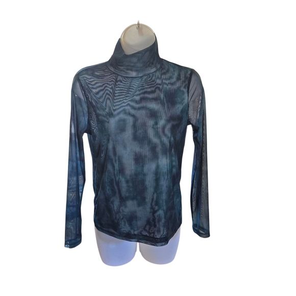 Anthropologie Blue Sheer Crop Top - Picture 2 of 6